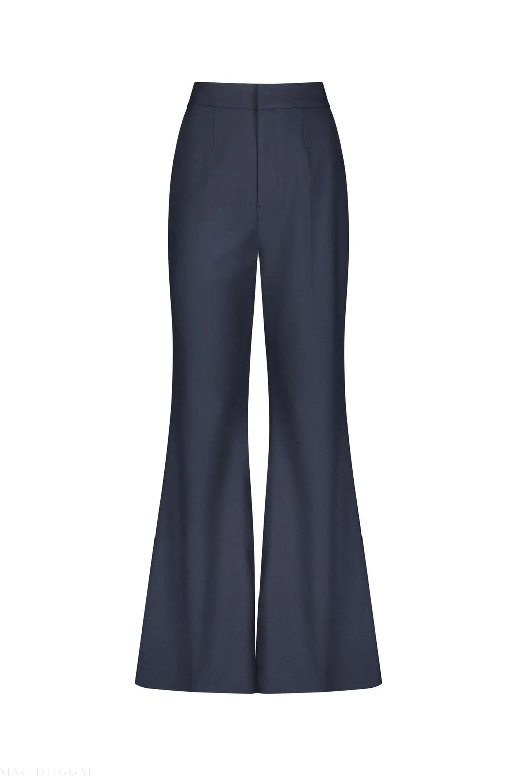 Navy Classic Crepe Flared Trouser Pant